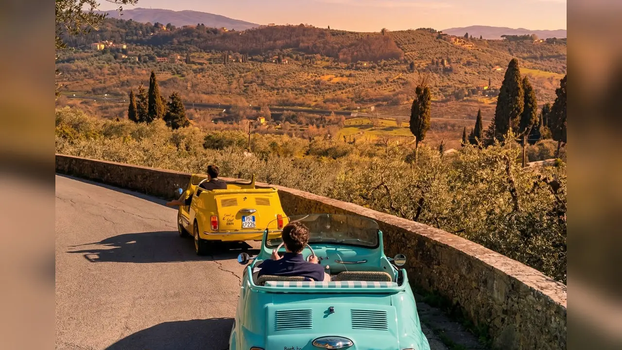 Florence Countryside Hills in eFiat 500