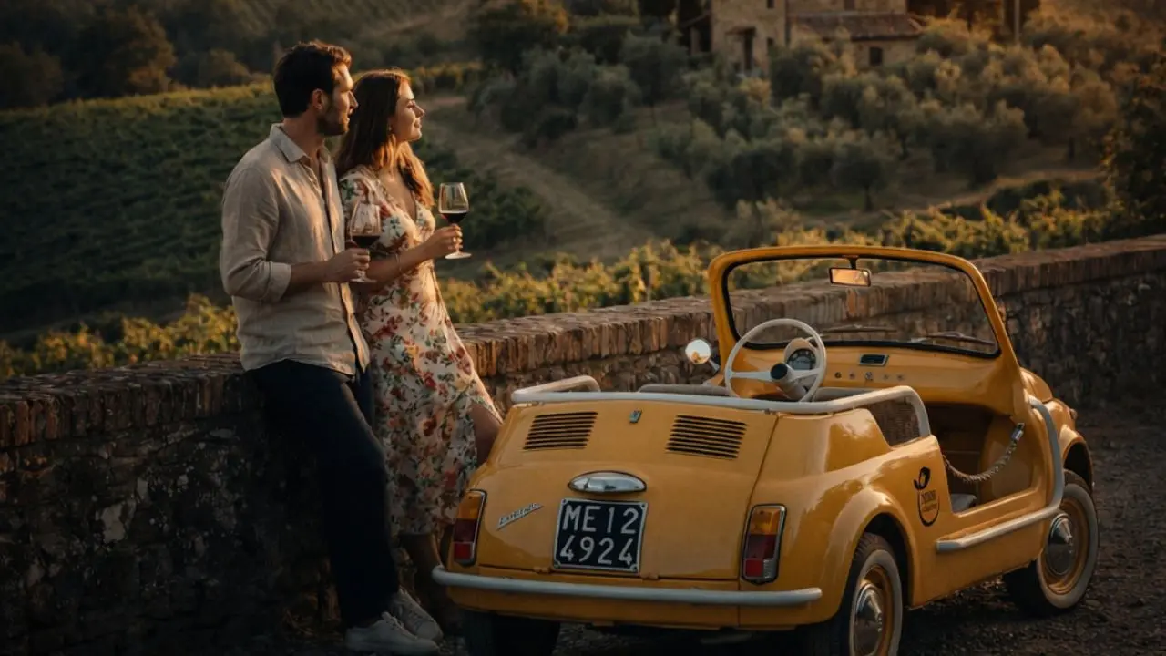 Tuscan Countryside from Florence by eFiat 500